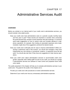 Chapter 17 Administrative Services Audit Overview Before you