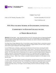 NYU Polytechnic School of Engineering Announces