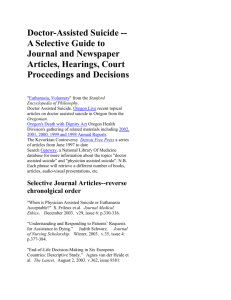 Doctor-Assisted Suicide --A Selective Guide to Journal and