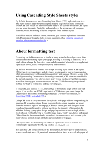 Using Cascading Style Sheets styles