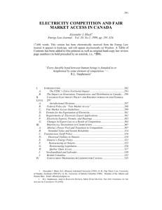 electricity competition and fair market access in