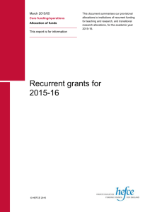 Recurrent grants for 2015-16