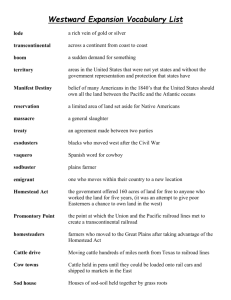 Westward Expansion Vocabulary List