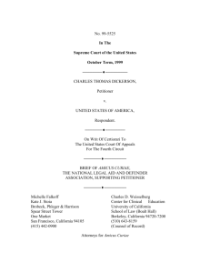 Amicus Brief - Dickerson v. U.S. - National Legal Aid & Defender