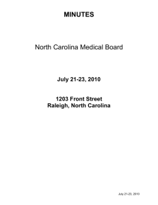 minutes - North Carolina Medical Board