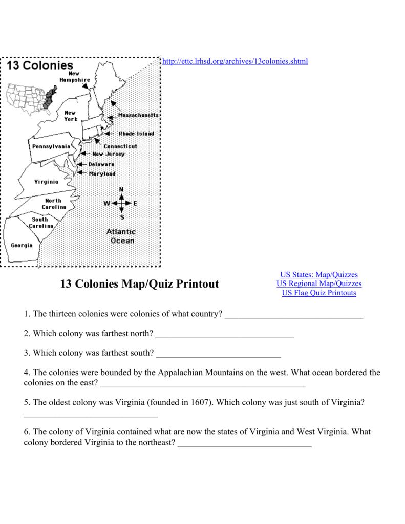 22 Colonies With Regard To 13 Colonies Map Worksheet