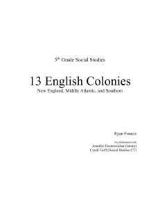 13 Colonies Social Studies Unit