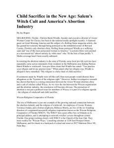 Child Sacrifice in the New Age: Salem's Witch Cult and America's