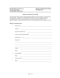 department of the navy project information form