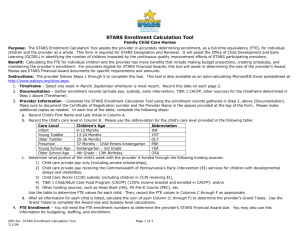 STARS Enrollment Calculation Tool