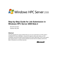 Step-by-Step Guide for Job Submission in Windows HPC