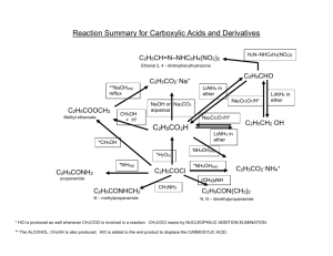 Reaction Summary for Carboxylic Acids and Derivatives