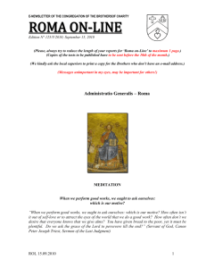 e-newsletter of the congregation of the brothersof charity