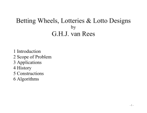 Betting Wheels, Lotteries & Lotto Designs