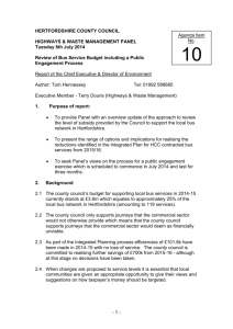 1. Purpose of report - Hertfordshire County Council