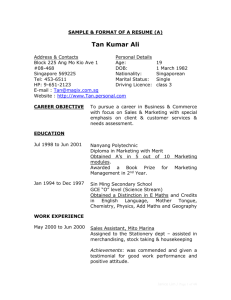 sample & format of a resume