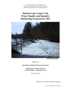 TABLE OF CONTENTS - Powell River Salmon Society
