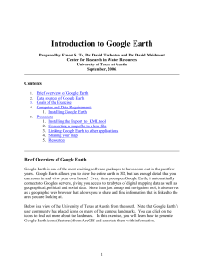 Introduction to Google Earth - Department of Civil Engineering