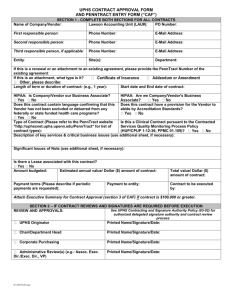 UPHS CONTRACT APPROVAL FORM