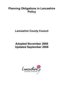 Planning Obligations in Lancashire Policy Paper