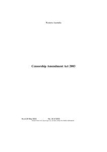 Censorship Amendment Act 2003 - 00-00-02