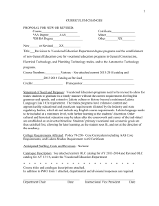 PWO curriculum change Voc. Ed core