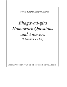 VIHE Bhakti-Sastri Course Bhagavad