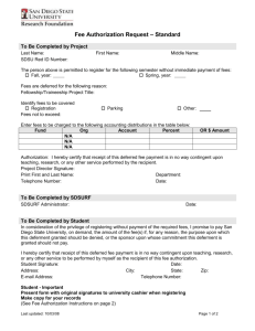 Title of Document – Heading 1 - SDSU Research Foundation