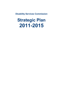 Strategic Plan 2011-2015 - Disability Services Commission