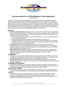 Recommendations for WTO Multilateral Trade Negotiations