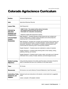 Debt Repayment Lesson Plan