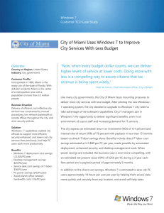 Windows 7 Customer TCO Case Study City of Miami Uses Windows