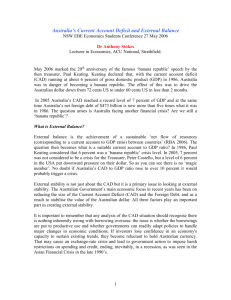 Australia's Current Account Deficit and External Stability
