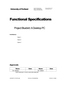 Functional Specifications