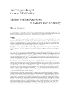 Harold Kasimow Modern Muslim Perceptions of Judaism and