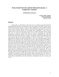Reciprocity as a central form of exchange in complex societies: the
