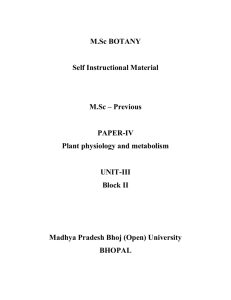 mechanism of photosynthesis - Madhya Pradesh Bhoj Open University