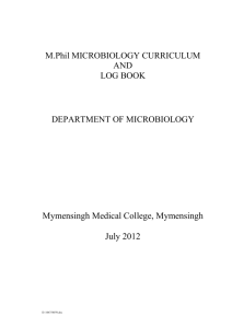 MD MICROBIOLOGY CURRICULUM - Mymensingh Medical College