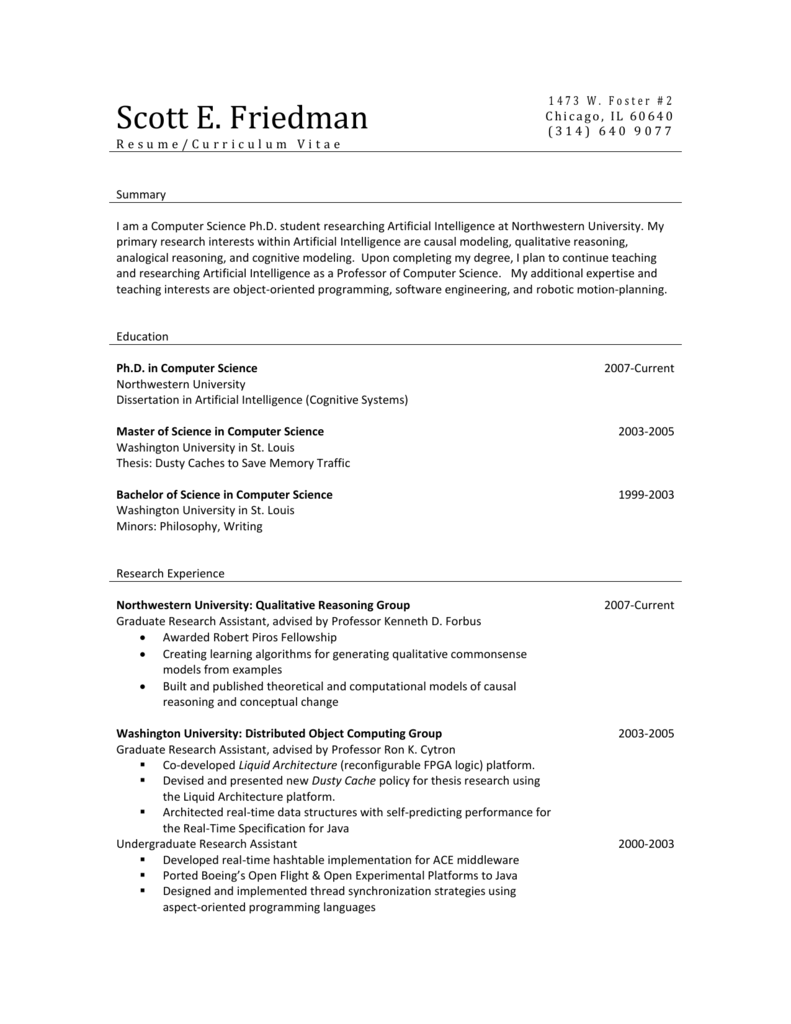 Resume Templates For Computer Science Engineer Freshers - Download Free