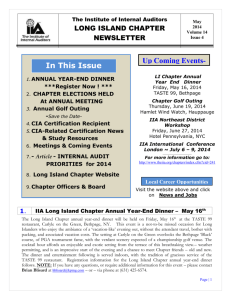 IIA LI Chapter May 2014 Newsletter - The Institute of Internal Auditors