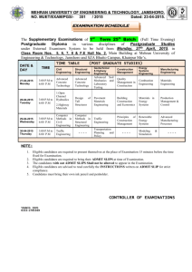 Schedule - Mehran University of Engineering and