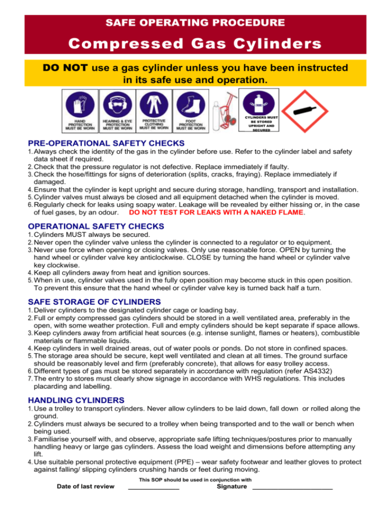 SAFETY OPERATING PROCEDURE