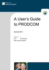 PRODCOM User Guide - Office for National Statistics