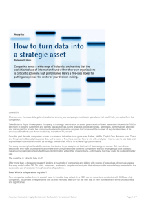 How to turn data into a strategic asset - by Jeanne G