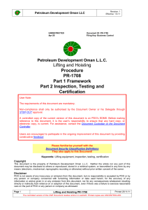 Lifting and Hoisting Procedure Inspection Testing and