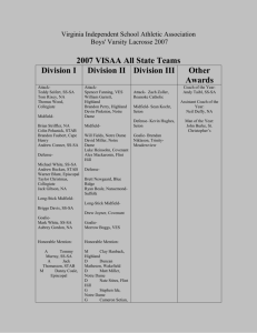 5/12/07 VISAA Boys' Lacrosse Poll