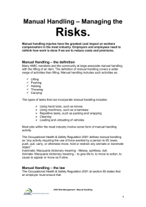 Manual Handling – Assessing the Risks