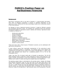 PAMCO's Position Papers on Agribusiness Financing