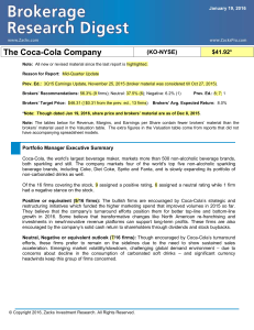 The Coca-Cola Company - Zacks Investment Research