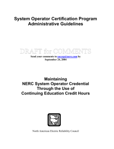 System Operator Certification Program